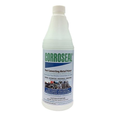 CORROSEAL Water-Based Rust Converter Metal Primer, Rust Converter, 1 Quart 82320